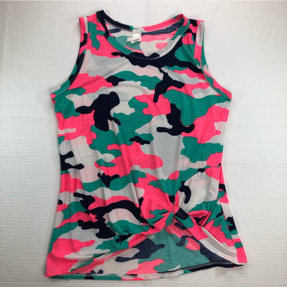 Lovely J Tank Top Bright Camo Large